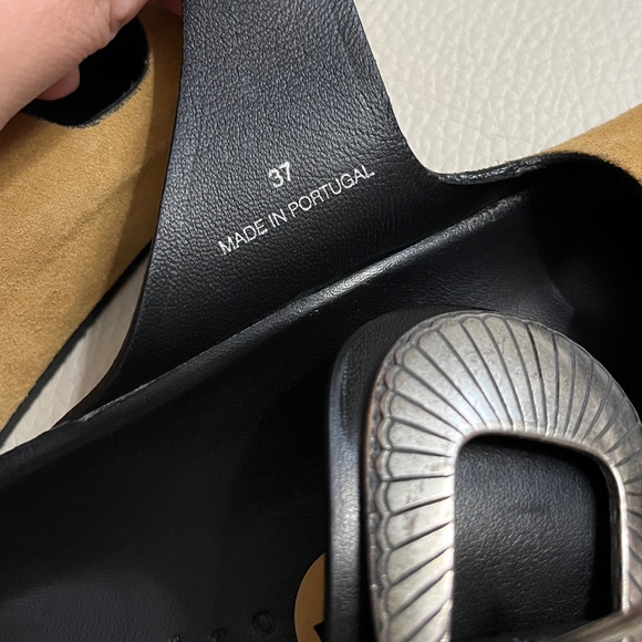 Sandro Women’s Double Buckle Suede Leather Sandal-Made in Portugal-EU 37 / US 7 - Picture 7 of 7